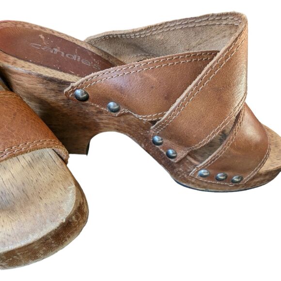 Chunky Wedge Heel Y2K Candies Tan Hippie Punk Vintage Studded Size 7 - Picture 10 of 10